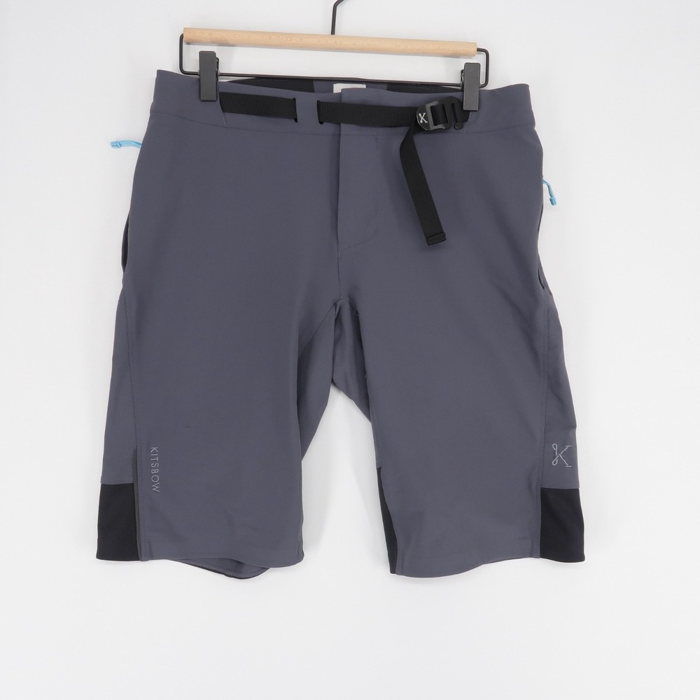 Kitsbow Adjustable AM Shorts Mens S Gray Cycling Mountain Bike Soft Shell Nylon
